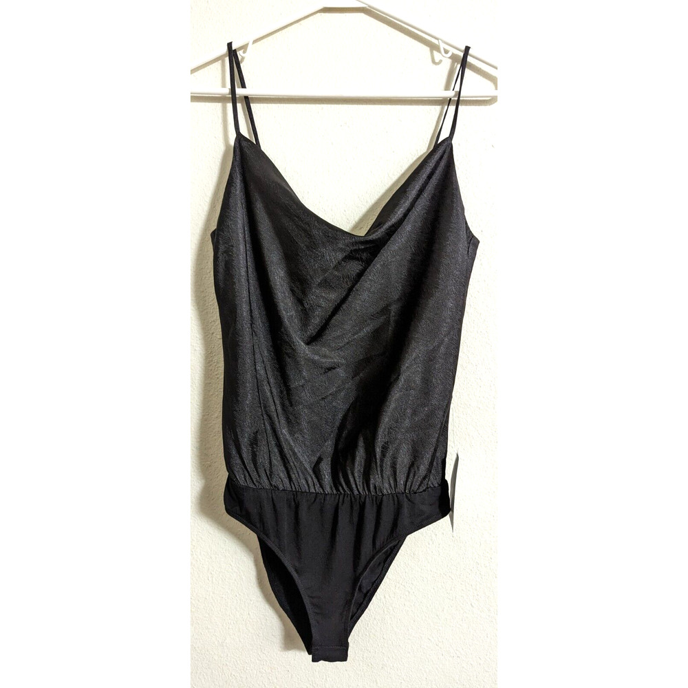 New WAYF Where Are You From sz XS Cowlneck Bodysuit black sleeveless tank 4803